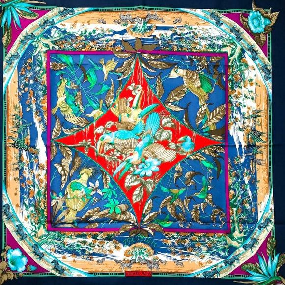 Hermès Tropiques silk scarf Rare to find